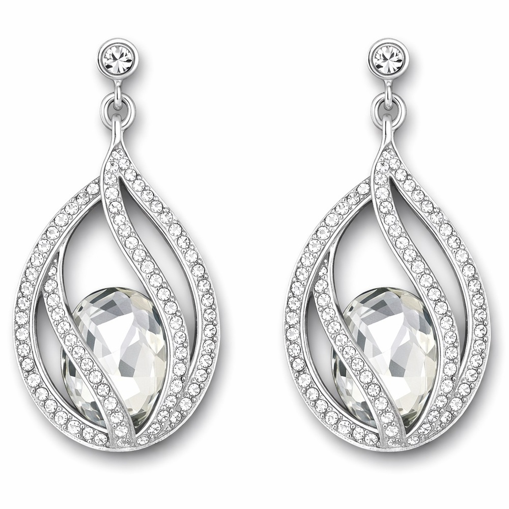 Authentic Swarovski Megan Pierced Earrings, Never Worn